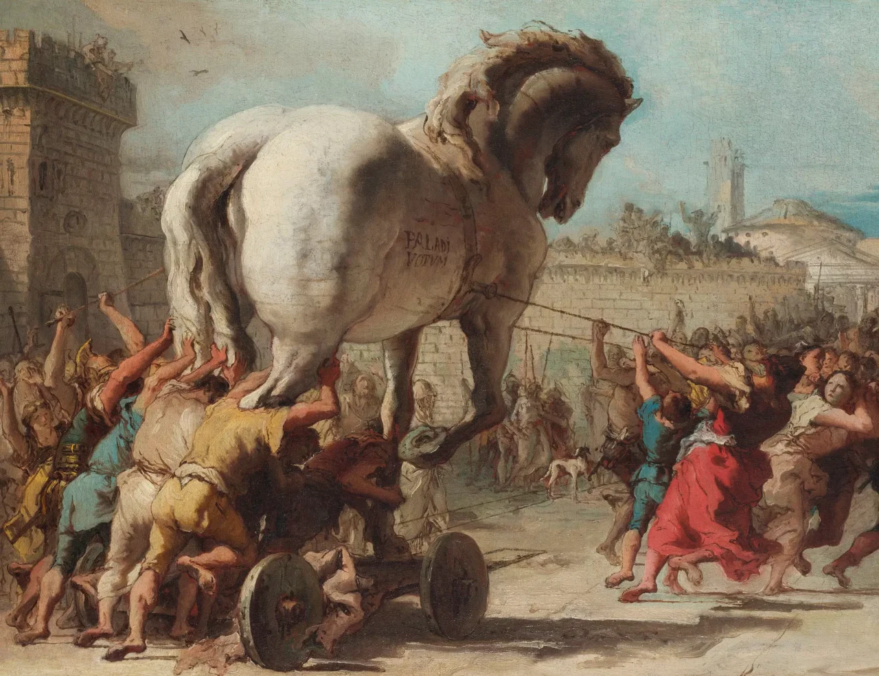 The Procession of the Trojan Horse in Troy by Giovanni Domenico Tiepolo (cropped)